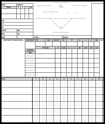 Sportscaster Life's Baseball Scorebook